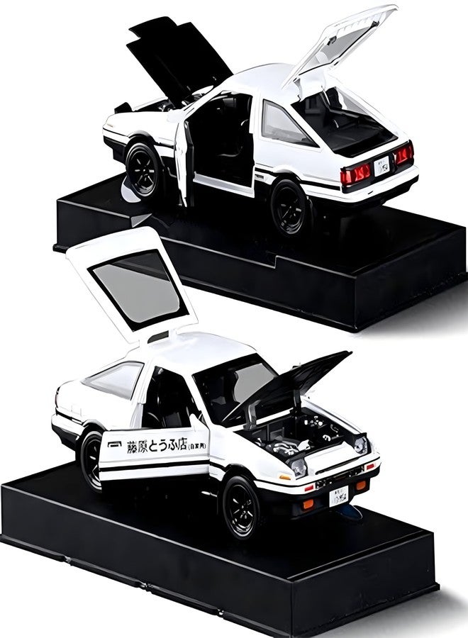 Mzexoma سيارة Mzexoma Initial D Trueno AE86 المصنوعة من سبيكة معدنية مصبوبة، ألعاب سيارات رياضية للأطفال والكبار، سيارات ألعاب تعمل بالسحب للخلف (أسود - النوع A) - Image 3